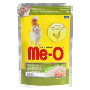 Me-O Adult Pouch : Wet Cat food - Chicken with Rice and Crab stick