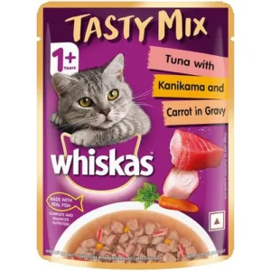 Whiskas Tasty Mix Wet Cat Food - Adult, Tuna With Kanikama & Carrot In Gravy