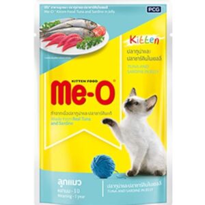 Me-O Kitten Pouch : Wet Cat food - Kitten Tuna & Sardine in Jelly
