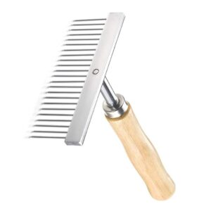 Wooden Handle T-shaped Comb for Dogs and Cats
