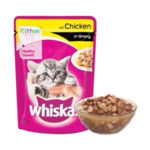Whiskas Chicken in Gravy Wet Cat Food Pouch for Kittens