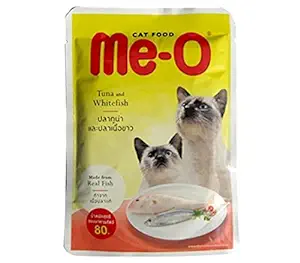 Me-O Adult Pouch : Wet Cat food - Tuna and white fish