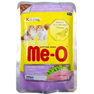 Me-O Kitten Pouch : Wet Cat food - Kitten Chicken chunk in Gravy