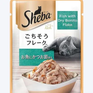 Sheba Wet Cat food : Fish With Dry Bonito Flakes